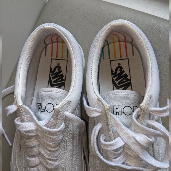 Vans Flour Shop Leather Rainbow Sneakers- Size 9 - Picture 4 of 6